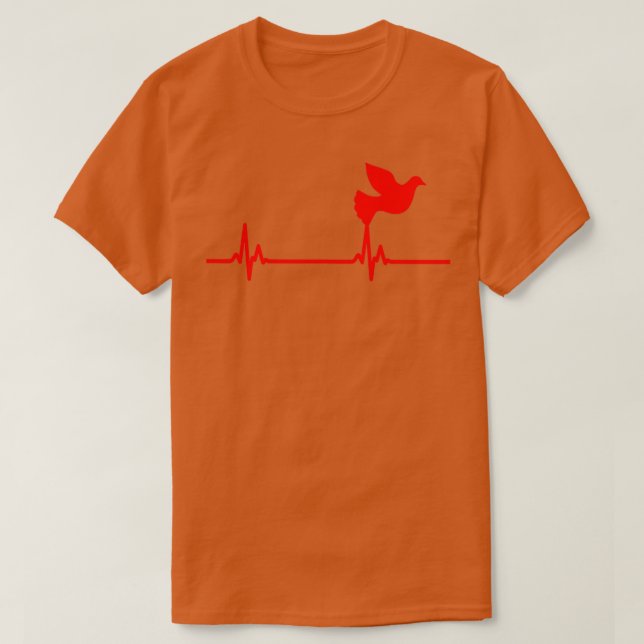 Pigeon röd hjärtslag 1 t shirt (Design framsida)