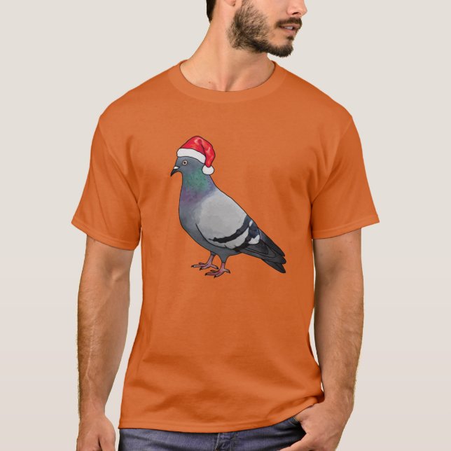 Pigeon Santa family T Shirt (Framsida)