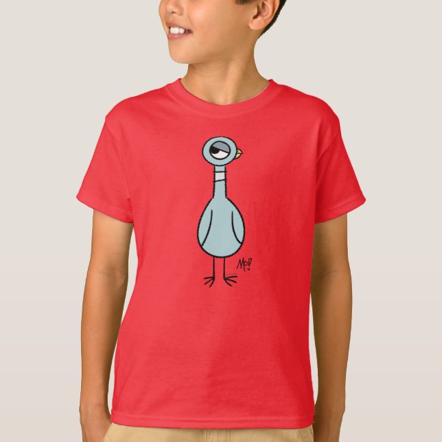 Pigeon Side Öga Kids Red T Shirt (Framsida)