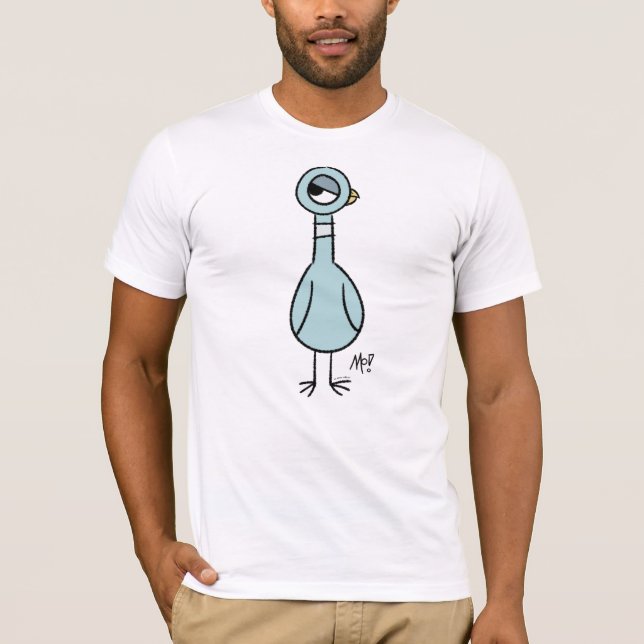 Pigeon Side Öga Manar White T Shirt (Framsida)