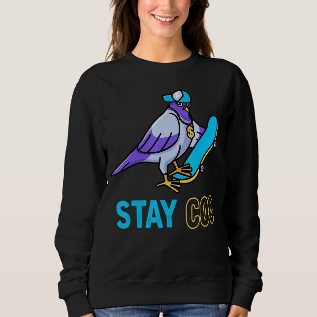 Pigeon Skating Bird Watching T Shirt (Framsida)