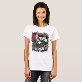 Pigeon som håller olivoljefria palestinska Flagga T Shirt