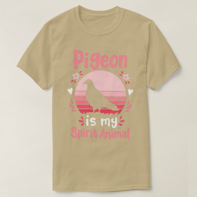Pigeon Spirit Animal Bird Älskare Retro 1 T Shirt (Design framsida)
