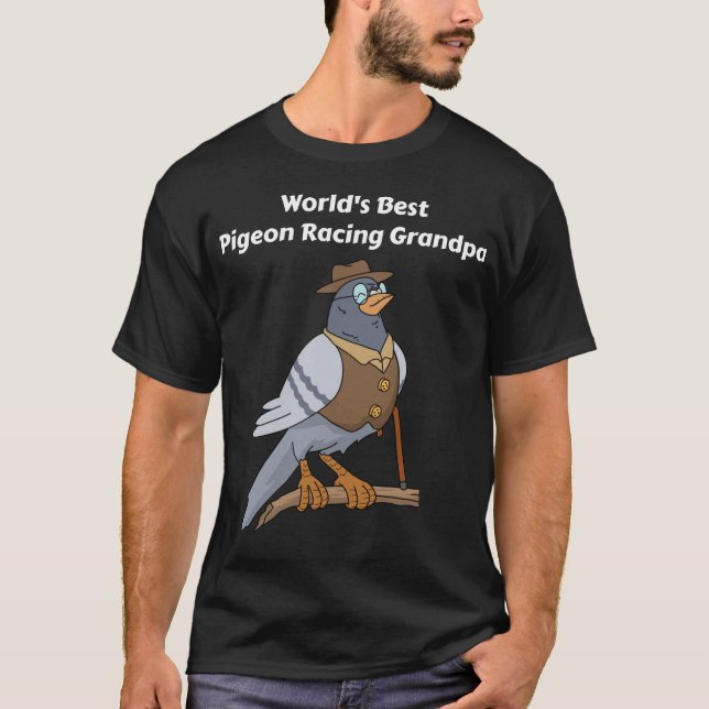 Pigeon Tävla Gift Manar Grandpa Fars dag Pigeon T Shirt (Framsida)