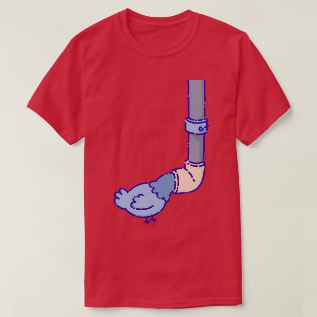 Pigeon Tittar in i Vatten Pipe T Shirt (Design framsida)