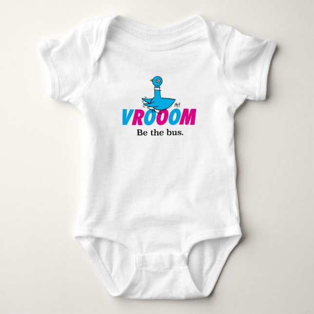 Pigeon Vroom Baby White T Shirt (Framsida)
