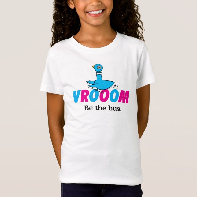 Pigeon Vroom Girls White T Shirt (Framsida)