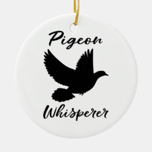 Pigeon Whisperer för Bird Älskare Julgransprydnad Keramik
