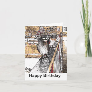 Pigeoner på bron i Hythe Card Kort