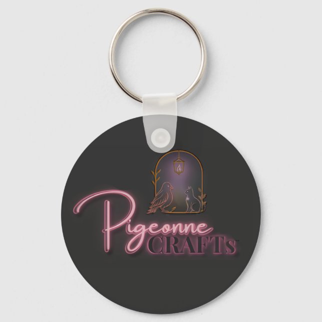 Pigeonne Crafts Logo v2 – Keychain Nyckelring (Framsida)