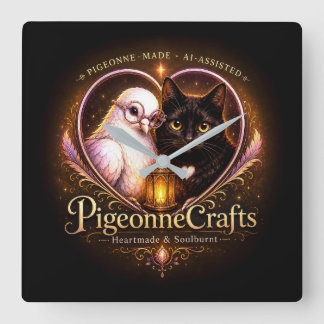 PigeonneCrafts Heartmade Fyrkantig Klocka