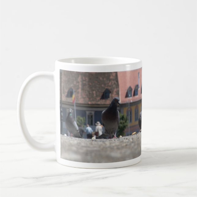 Pigeons i staden kaffemugg (Vänster)
