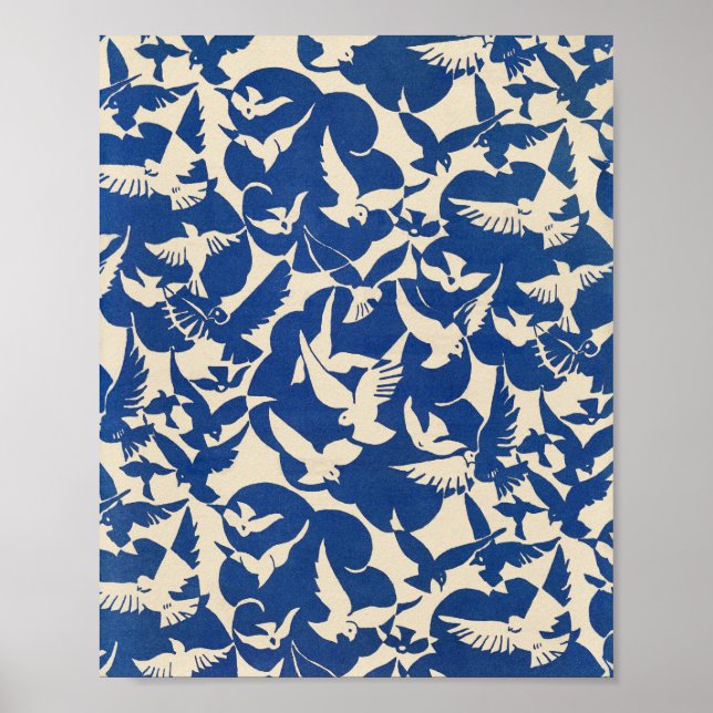 Pigeons in white and blue Rijksmuseum Amsterdam Poster (Framsidan)