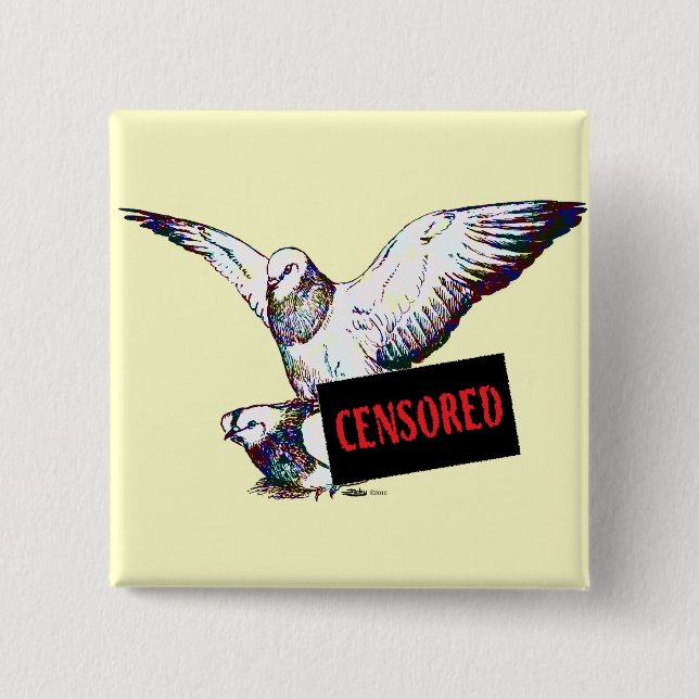 Pigeons Mating: Censored! Knapp (Framsida)