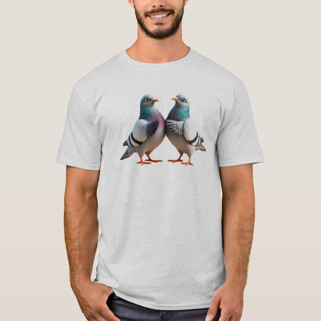 Pigeons qui discutent de tout et de rien. t shirt (Framsida)