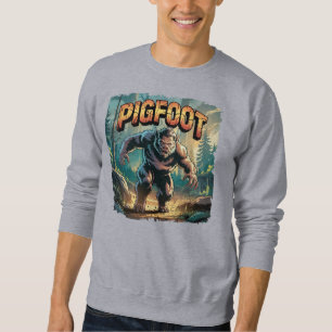Pigfoot Illustration Combo Creature Funny Lång Ärmad Tröja