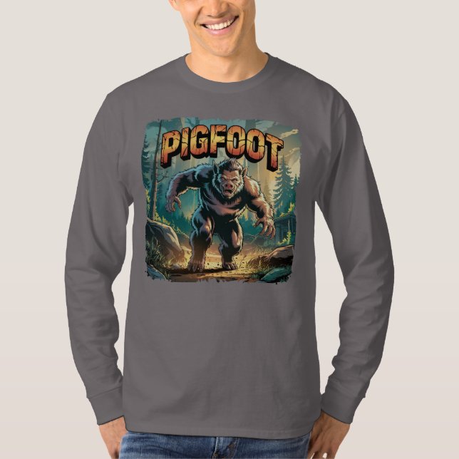 Pigfoot Illustration Combo Creature Funny T Shirt (Framsida)