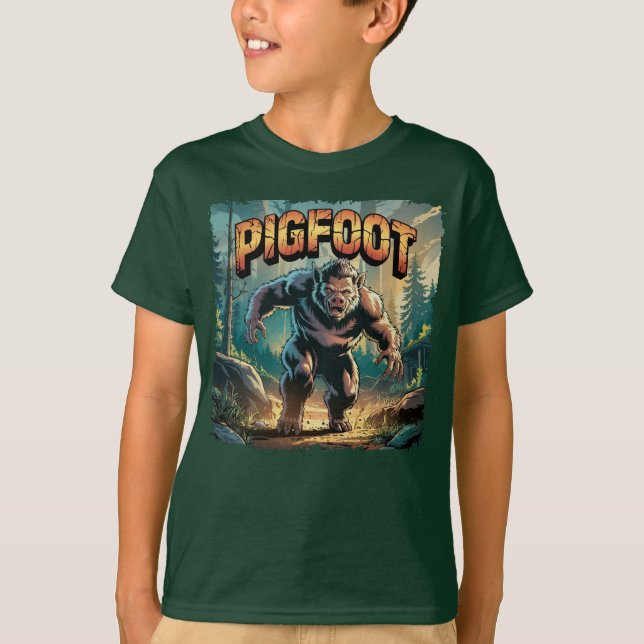Pigfoot Illustration Combo Creature Funny T Shirt (Framsida)