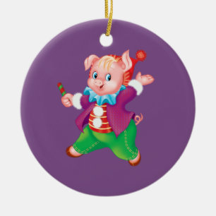 pigg julgransprydnad keramik