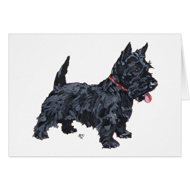 Pigghund Scottie Hälsningskort (Framsidan Horizontal)