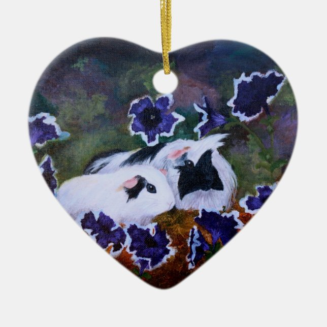 Piggies i trädgården julgransprydnad keramik (Framsidan)