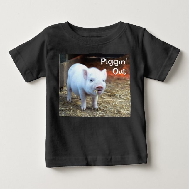 Piggin' Out Farm Life Baby's T-Shirt (Framsida)