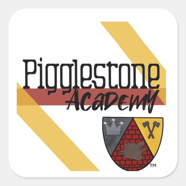 Pigglestone Academy Jackar Arm Fyrkantigt Klistermärke (Framsida)