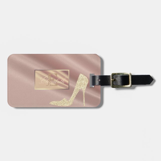 Pigglig, Höga klackar, Personlig monogram Bagagebricka (Horisontell Framsida)