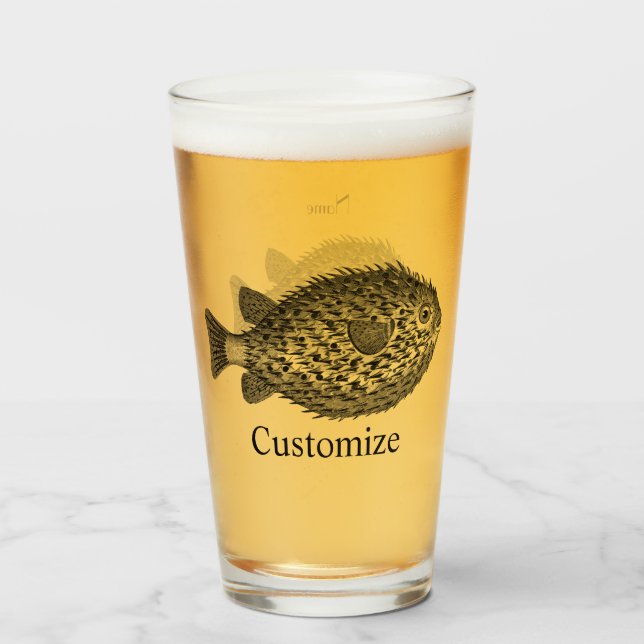 Piggsvin blåsfisk Thunder_Cove  Glaskopp (Framsida fylld)