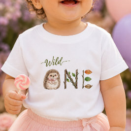 Piggsvin Vattenfärg Wild One Baby Födelsedags T-sh T Shirt