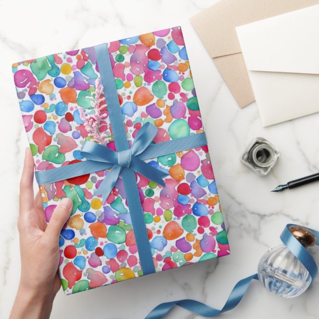 Piggt flickigt abstrakt akvarellpensel Fläckar Mön Presentpapper (Gifting)