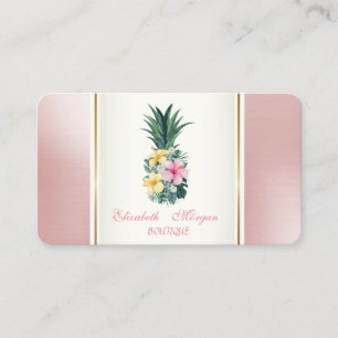 Piggt trendig modern Ananas Tropiska blommor Visitkort