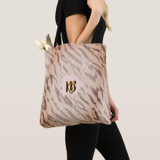 Piggtigermonogram Rosa Djurmönster Tygkasse