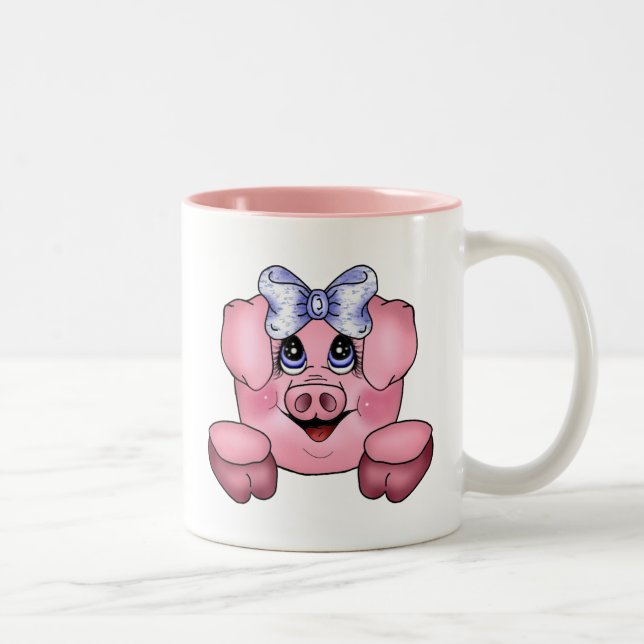 Piggy ansiktemugg Två-Tonad mugg (Höger)
