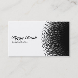 Piggy Bank - Black and White Visitkort