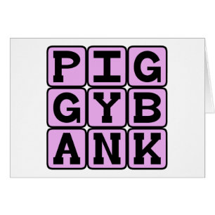 Piggy Bank, Coin Holder Hälsningskort