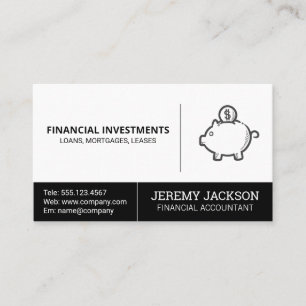 Piggy Bank Investeringar Visitkort