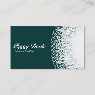 Piggy Bank - vit på Grönt 003333 Visitkort