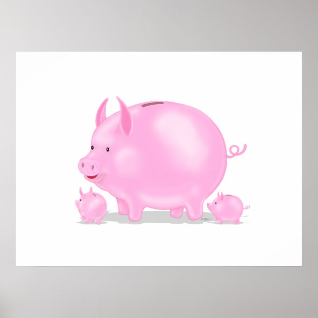 Piggy Bank with Piglets Poster (Framsidan)