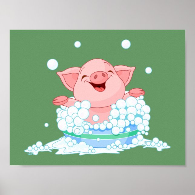 Piggy Bath (grönt) Poster (Framsidan)
