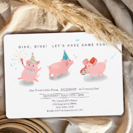 Piggy Birthday Invitation, Farm This Little Piggy  Inbjudningar