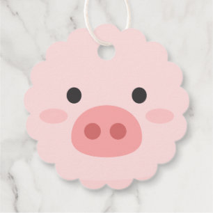 Piggy Birthday Kids Art Gåvor Etiketter