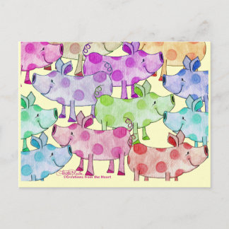 Piggy Collage Vykort