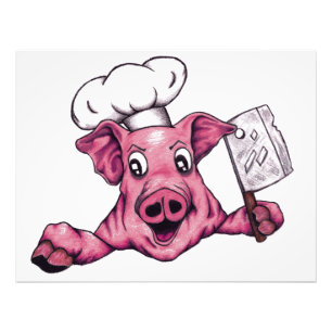 Piggy de Hamicidal Maniac Tecknad Gris Chef Art Fototryck