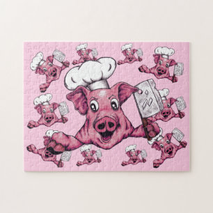 Piggy de Hamicidal Maniac Tecknad Gris Chef Art Pussel