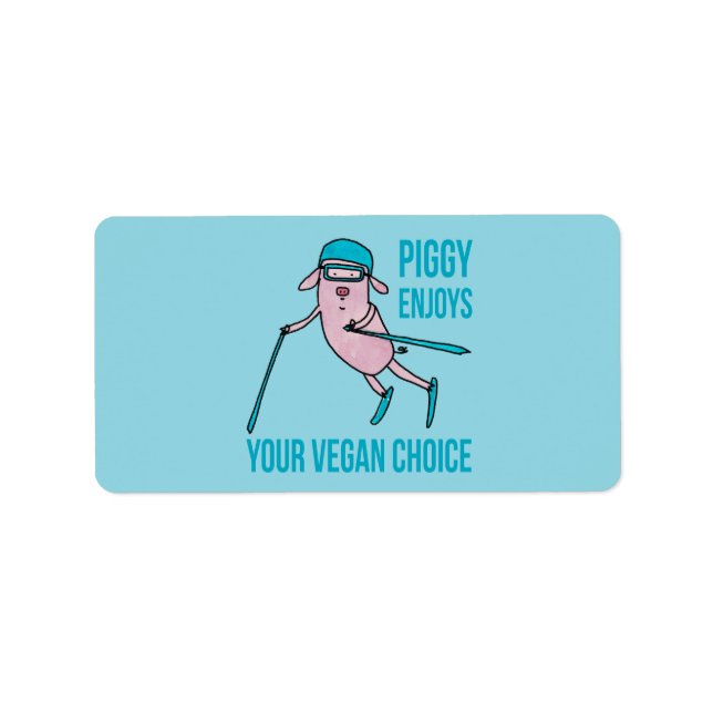 Piggy Enjoys Your Vegan Choice - Adressetikett (Framsidan)