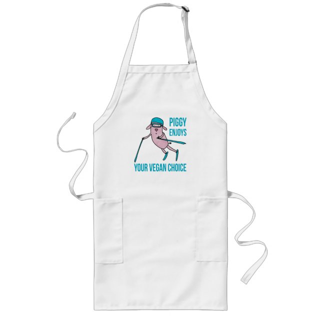 Piggy Enjoys Your Vegan Choice - Långt Förkläde (Framsidan)