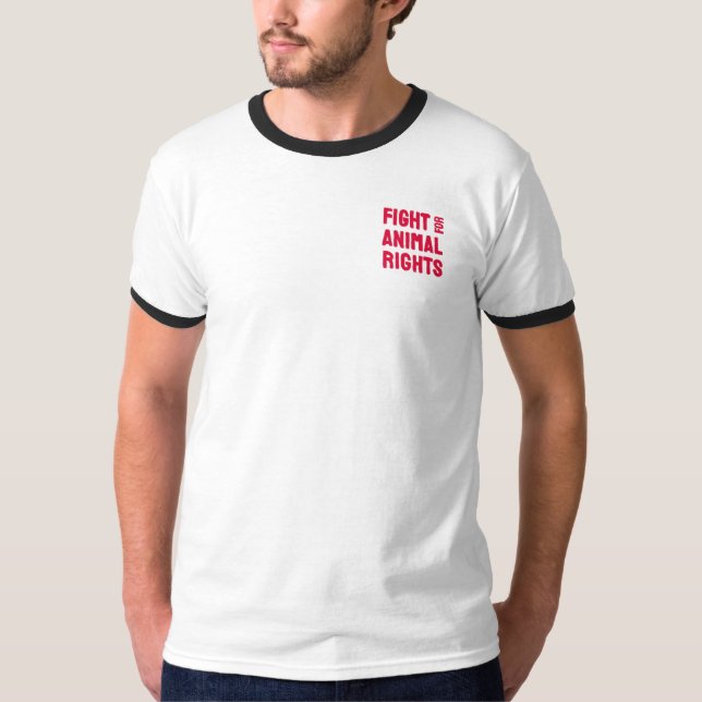 Piggy fights for Animal Rights T Shirt (Framsida)
