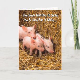 Piggy Grisar Piglet Thinking Card Kort
