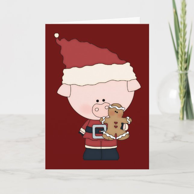 Piggy julkort för jultomten helgkort (Framsida)
